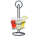 Cal-Mil 3366-13 3 Slot Tasting Glass Caddy - 5 1/4" x 11 3/4", Black thumbnail 2