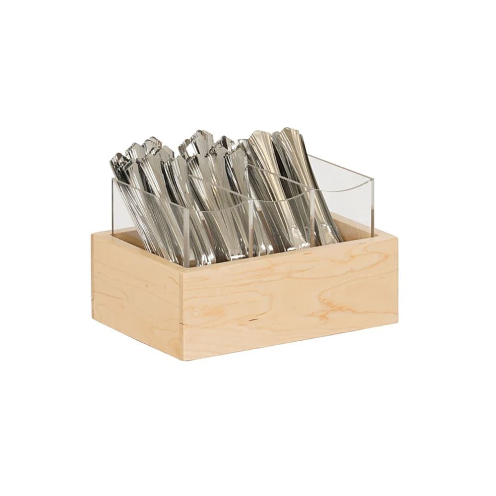 Cal-Mil 3408-71 3 Compartment Flatware Holder - 9" x 6", ABS, Blonde