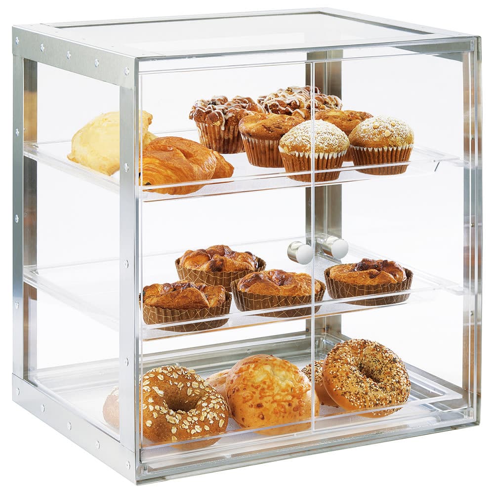 Cal-Mil 3413-55 3 Tier Self Serve Pastry Display Case - 19 1/4" x 14 1/4", Acrylic/Stainless