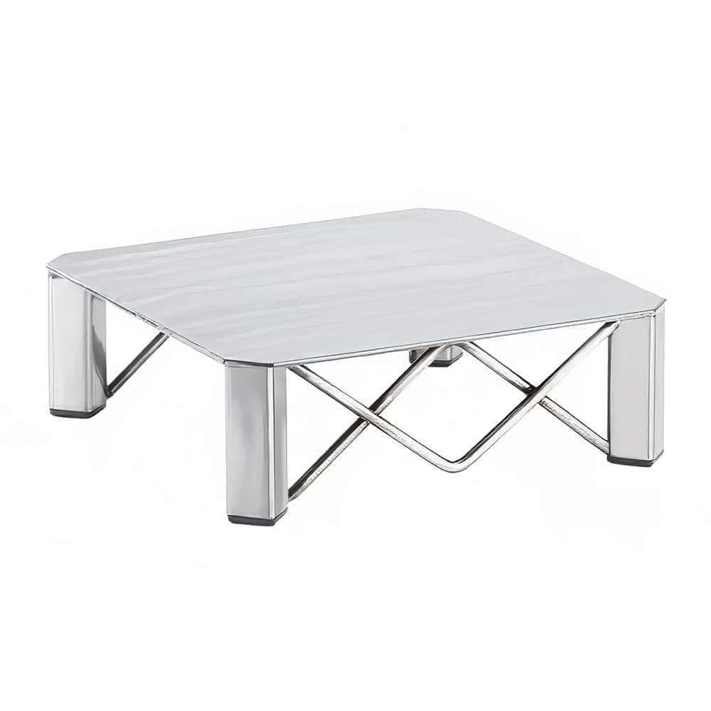 Cal-Mil 3417-3 10" Square Buffet Riser - 3"H, Polished Metal