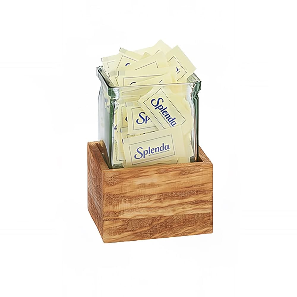 Cal-Mil 3427-3-99 Square 1 Compartment Condiment Server - Clear/Brown
