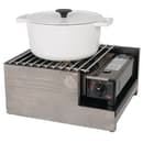 Cal-Mil 3435-110 Butane Stove Frame - 12 3/4" x 14 3/4" x 6 1/2", Gray Washed Pine Wood/Sleek Black Metal thumbnail 2