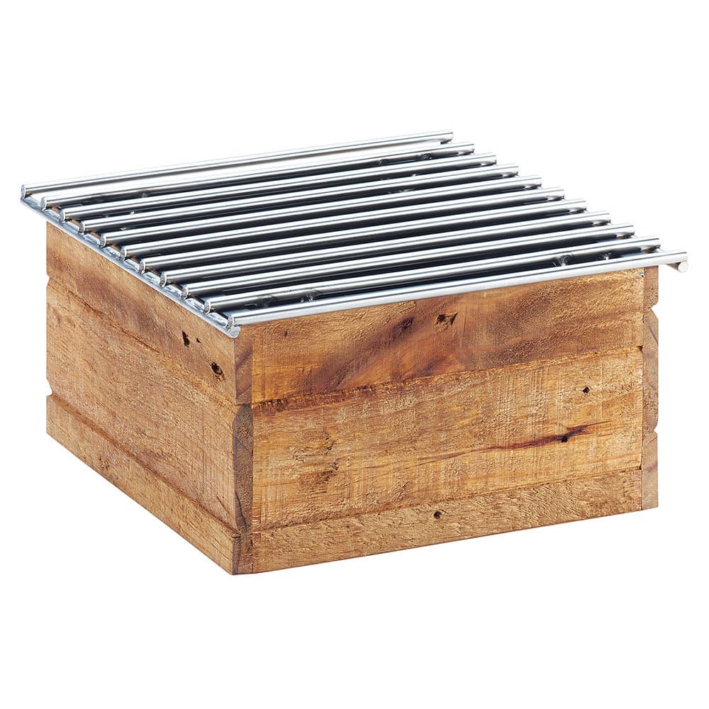 Cal-Mil 3440-99 10" Square Chafer Grill w/ Fuel Holder, Reclaimed Wood