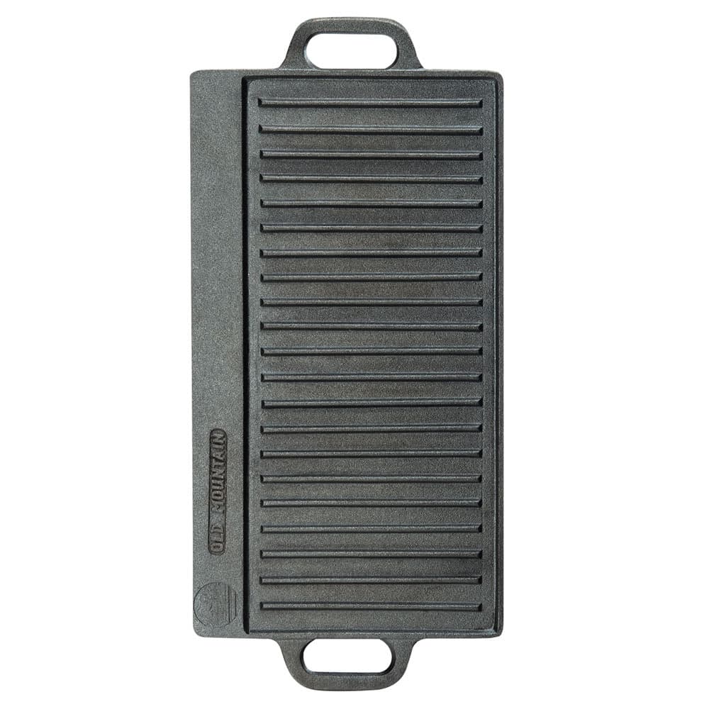 Cal-Mil 3451-55GRIDDLE Double-Sided Griddle Top w/ Handles - 16" x 9", Cast Iron