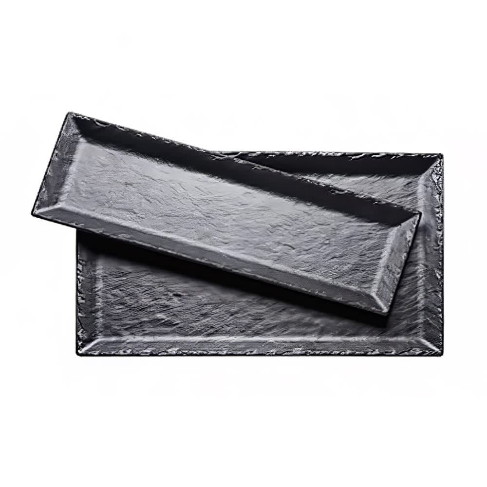 Cal-Mil 3459-1515-65M 15" Square Platter - Melamine, Black Faux Slate