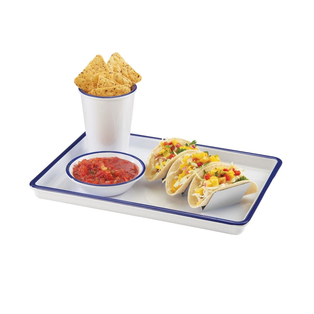 Cal-Mil 3463-15 13" x 9" Rectangular Serving Tray - Melamine, White