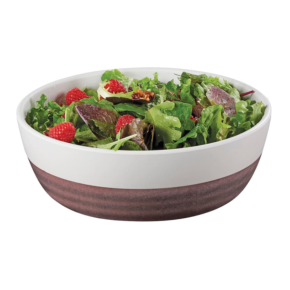 Cal-Mil 3471-9 9" Round Melamine Stoneware Serving Bowl, Brown/Cream