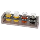 Cal-Mil 3480-110 Write On Beer Flight Board w/ 4 Cutouts - 13" x 4", Pine Wood, Gray Wash thumbnail 2