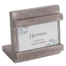 Cal-Mil 3483-23-110 Table Top Menu Card Holder - 4 1/4" x 4 1/4" x 2 1/2", Pine Wood, Gray Wash thumbnail 3