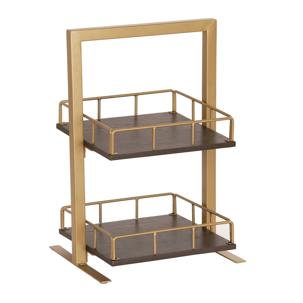 Cal-Mil 3494-2-112 2 Tier Display Stand - 12" x 12" x 21"H, Metal, Gold