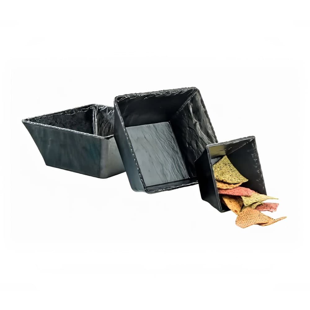 Cal-Mil 3498-10-65M 9 1/2" Square Melamine Bowl, Slate