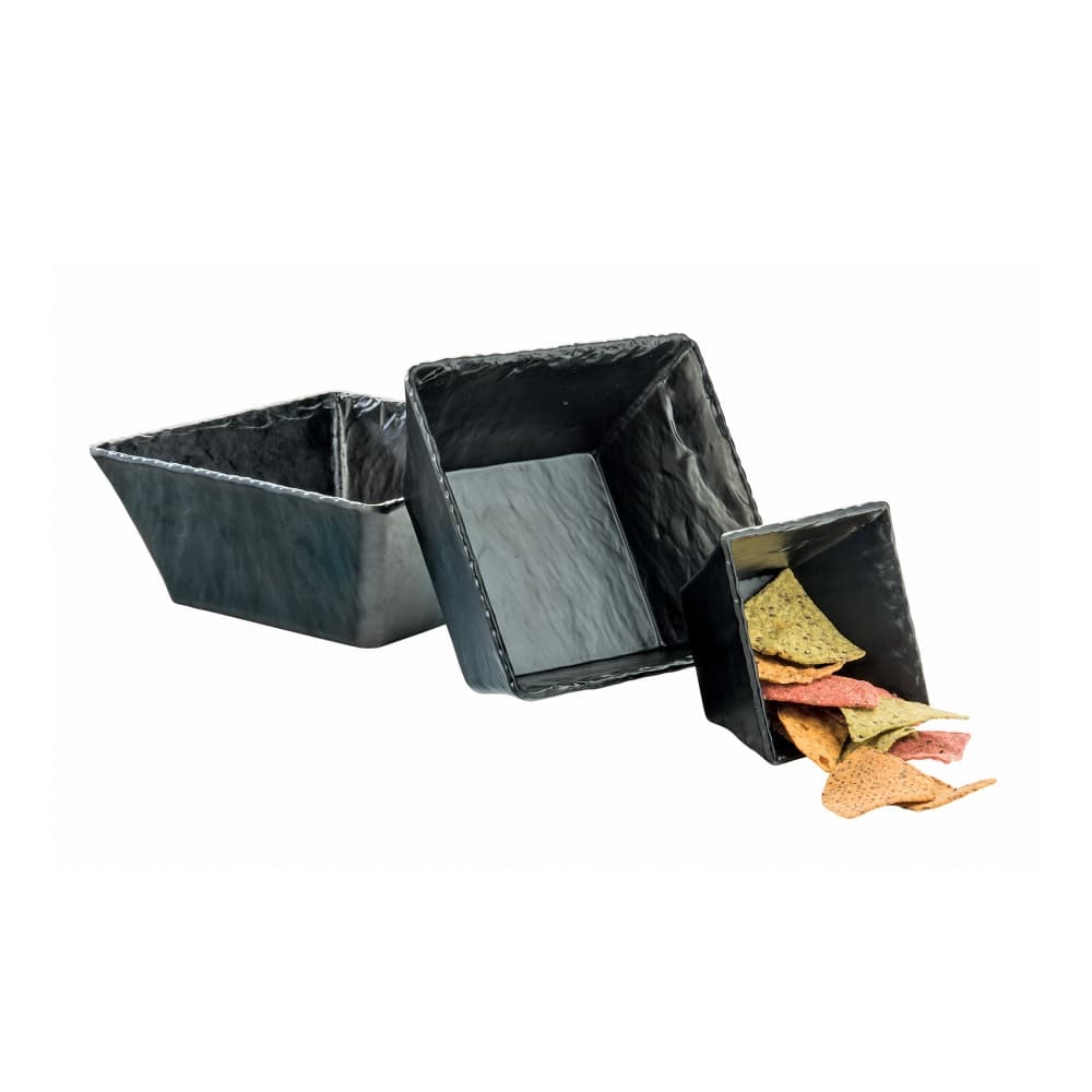 Cal-Mil 3498-8-65M 8" Square Melamine Bowl, Slate