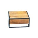 Cal-Mil 3562-3-99 8" Square Buffet Riser - 3 3/4"H, Wood/Black Metal thumbnail 3