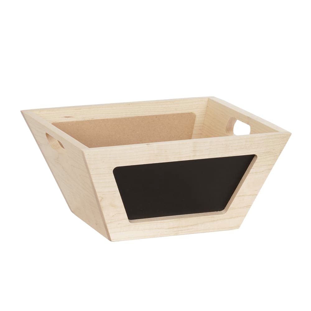Cal-Mil 3593-12-71 12" Square Display Merchandiser w/ Chalkboard Sign, Maple Wood