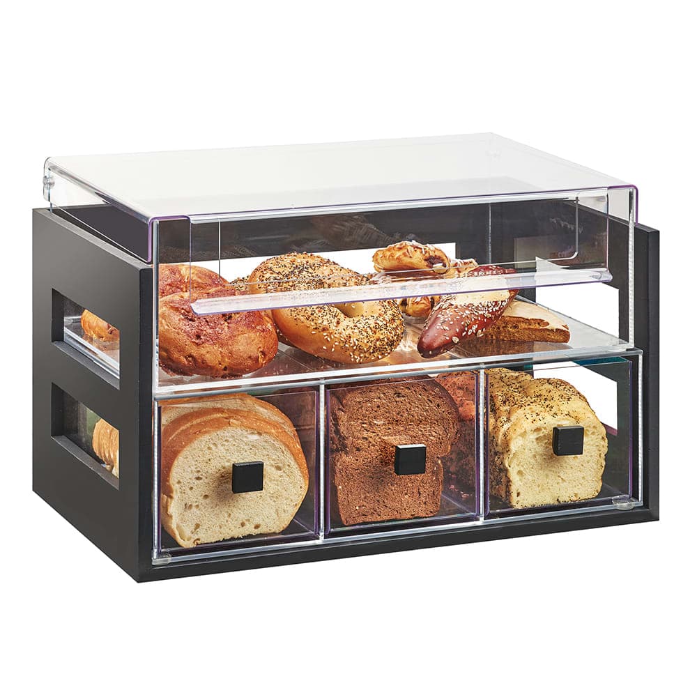 Cal-Mil 3624-96 4 Section Pastry Display Case - Midnight Bamboo/Acrylic