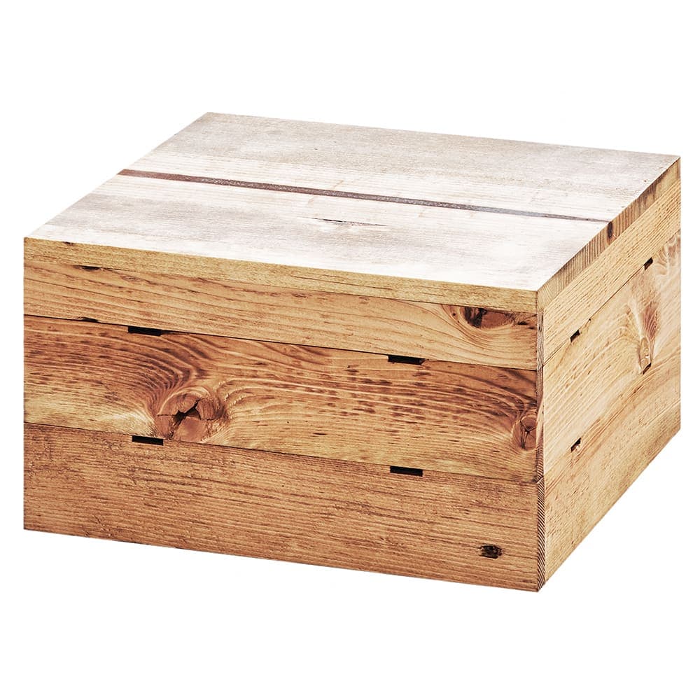Cal-Mil 3628-7-99 12" Square Buffet Riser - 7"H, Reclaimed Wood