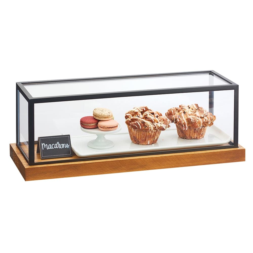Cal-Mil 3648-822-99 Pastry Presentation Case w/ Lift Off Lid - 20"W x 8"D x 7 3/4"H, Metal/Reclaimed Wood