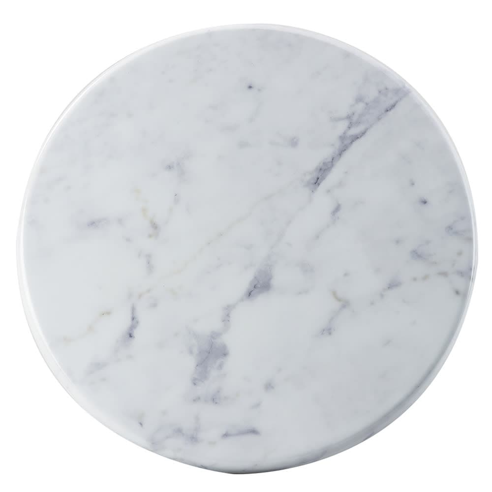 Cal-Mil 3656-12-81M 12" Round Display Tray - Melamine, Faux Carrara Marble