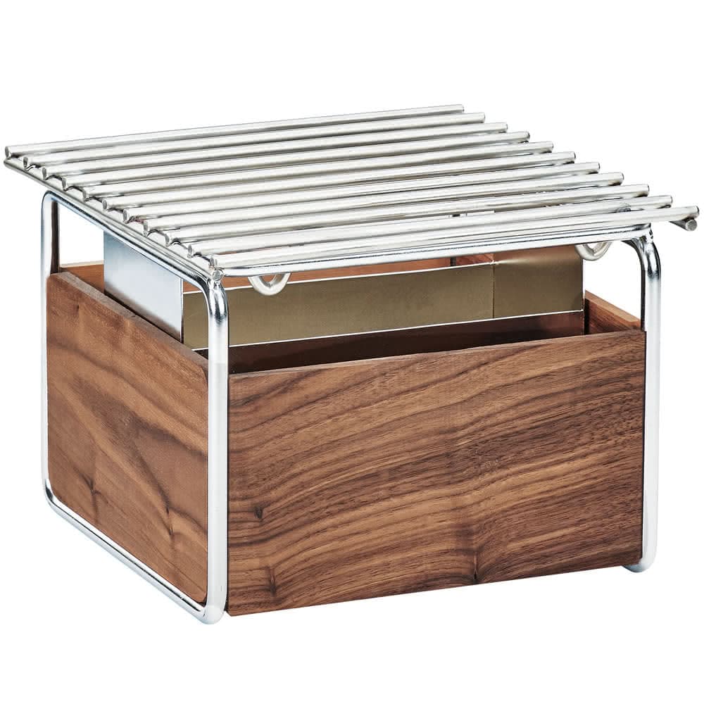 Cal-Mil 3711-49 12" Square Chafer Grill w/ Fuel Holder, Walnut/Chrome