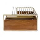 Cal-Mil 3712-46 Frame for Butane Stove - 14 1/4" x 12 3/4" x 7 1/4", Walnut/Brass thumbnail 3