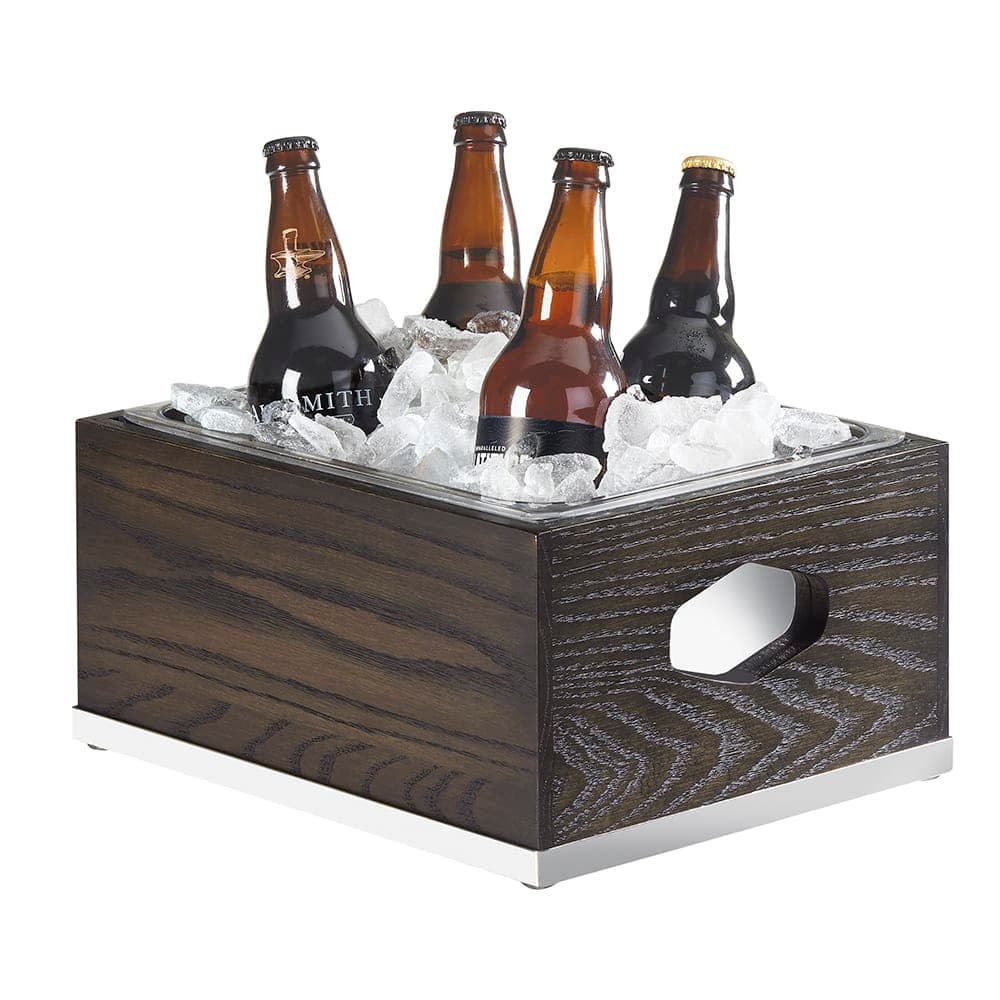 Cal-Mil 3800-10-87 Rectangular Ice Housing - 13 1/4"L x 11"W x 7 1/4"H, Oak Wood, Dark Ash Gray