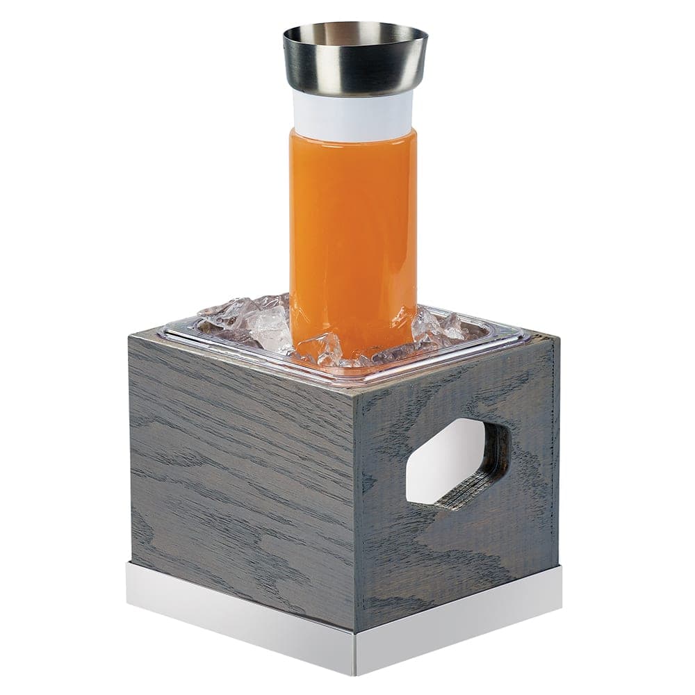 Cal-Mil 3800-6-83 7 1/2" Square Ice Housing - 7"H, Oak Wood, Gray