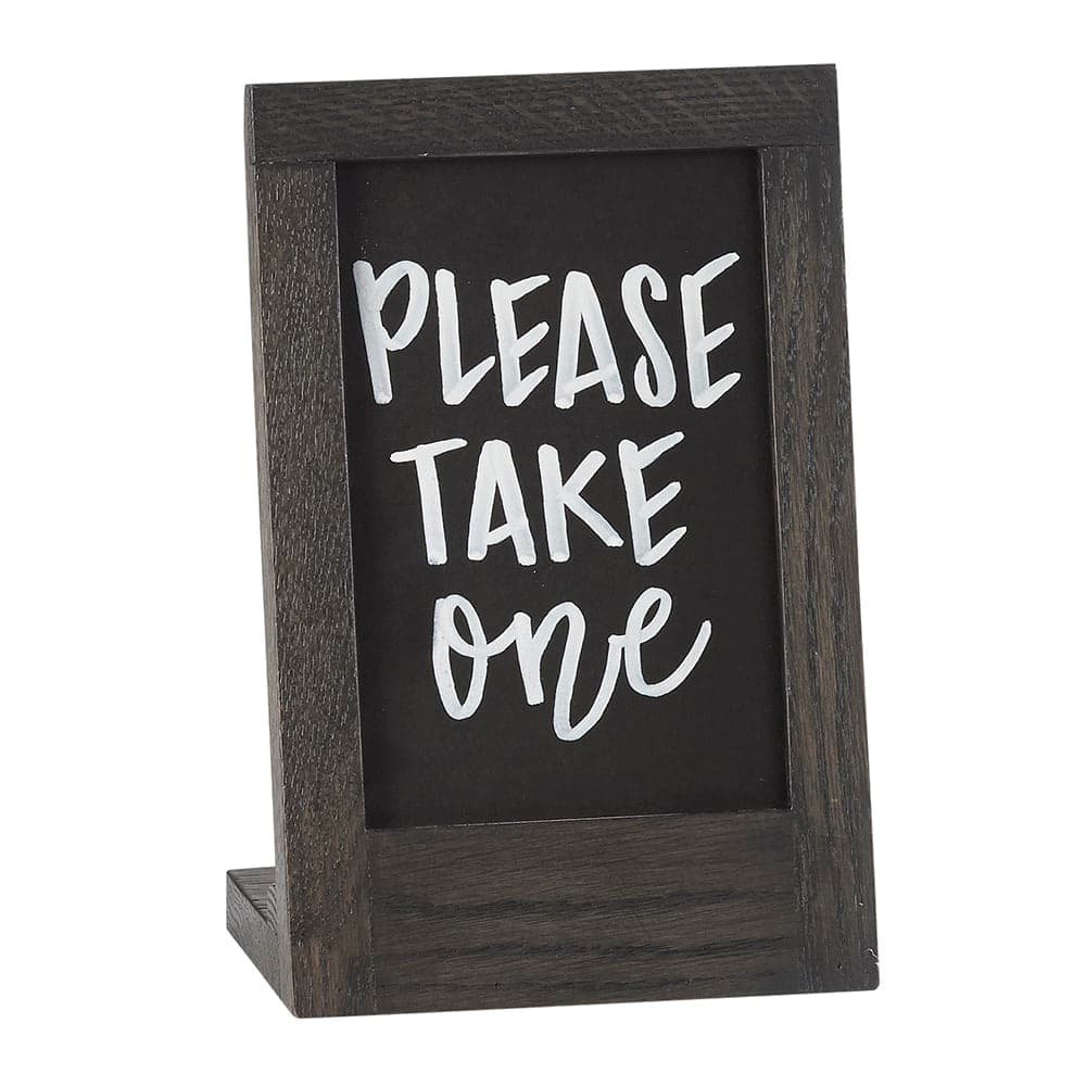 Cal-Mil 3818-46-87 Chalkboard Sign - 5 1/2"W x 8 1/4"H, Oak Frame, Dark Gray