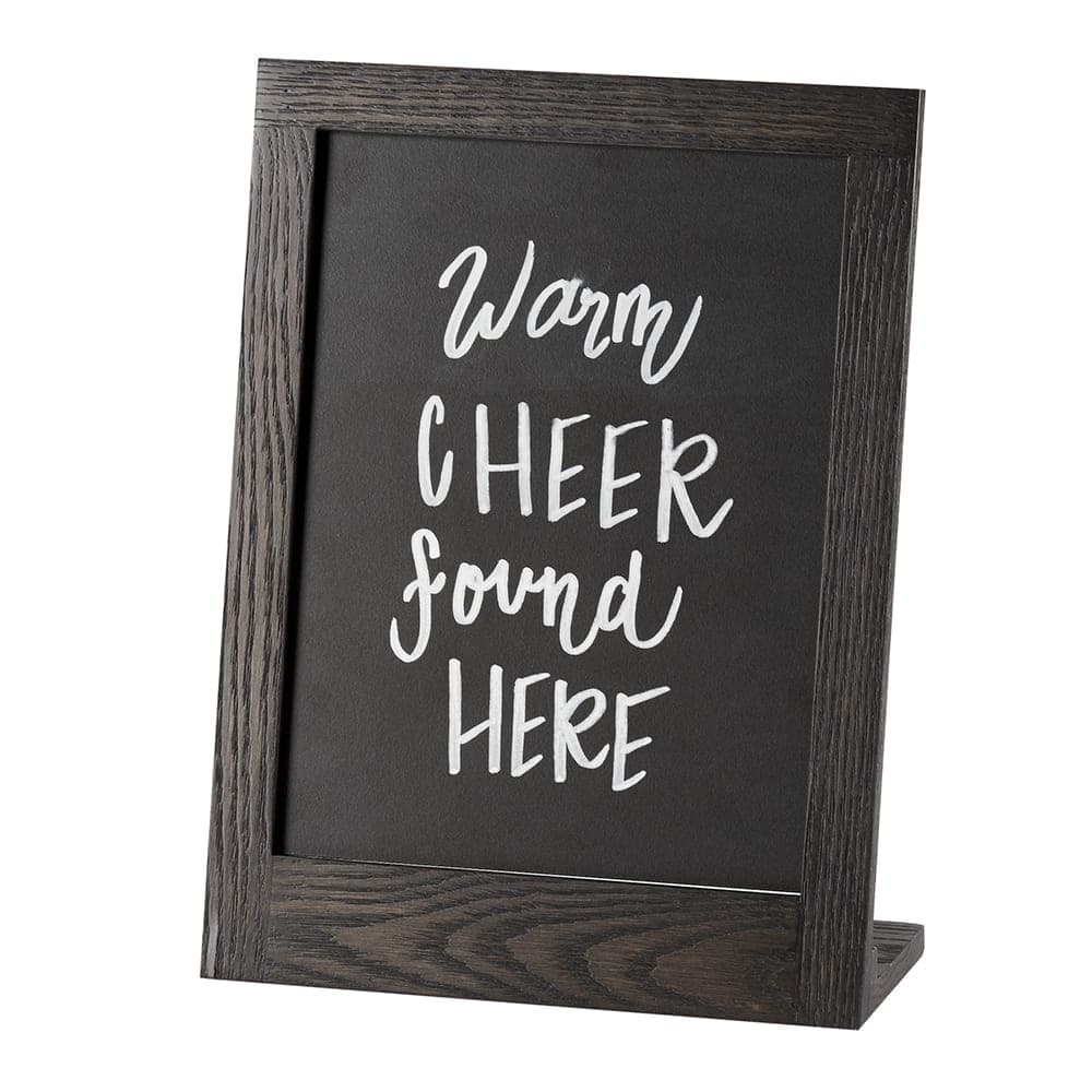 Cal-Mil 3818-811-87 Chalkboard Sign - 10 3/10" W x 13 3/4"H, Oak Frame, Dark Gray