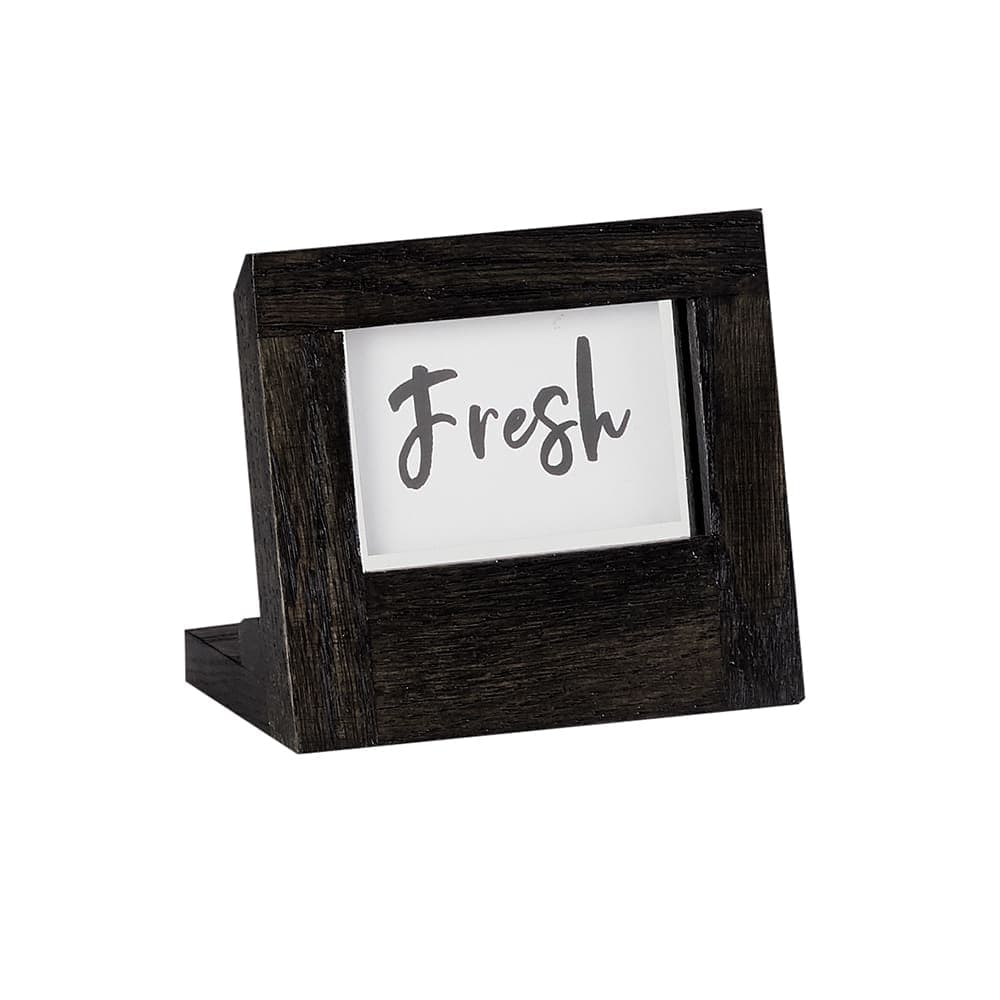 Cal-Mil 3825-23-87 Tabletop Menu Card Holder - 2" x 3 1/2", Oak, Dark Gray