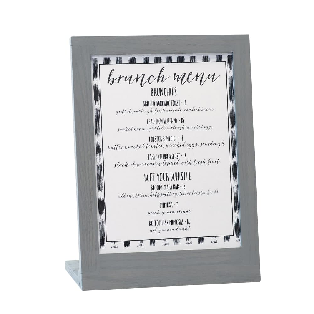 Cal-Mil 3825-811-83 Menu Card Holder, 9" x 4" x 11", Gray