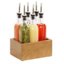Cal-Mil 3829-99 Rectangular Condiment Caddy - 7 1/4" x 5 1/4" x 11"H, Wood, Oak Wood thumbnail 2
