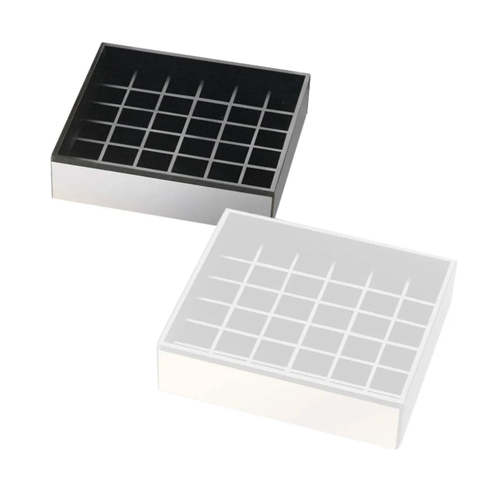 Cal-Mil 392-10 4" Square Drip Tray, Black w/ Silver Trim