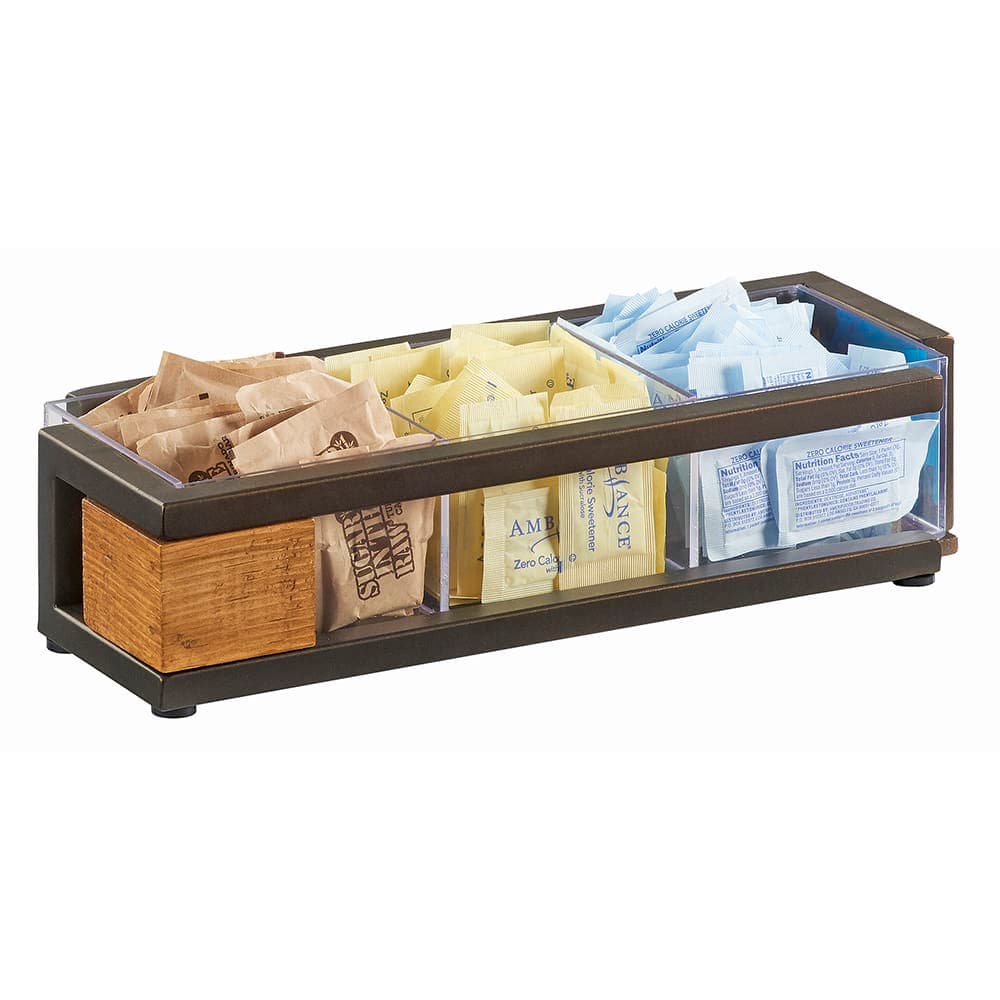 Cal-Mil 3926-84 Condiment Organizer w/ (3) Bins - Brown