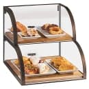 Cal-Mil 3931-84 2 Tier Pastry Display Attendant Serve Case w/ Wood Trays – Plastic Case, Bronze Frame thumbnail 2