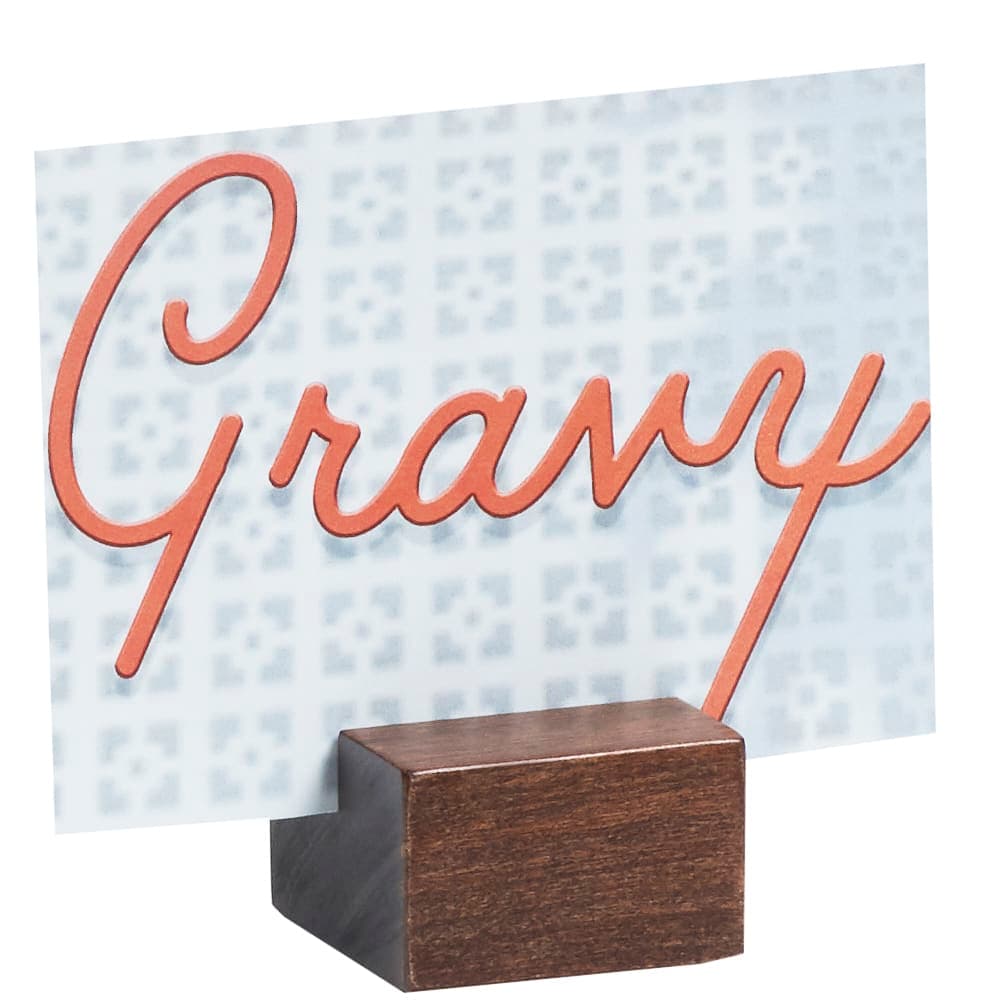 Cal-Mil 4012-78 Tabletop Menu Card Holder - 1 3/4"W x 1 1/8"H, Walnut