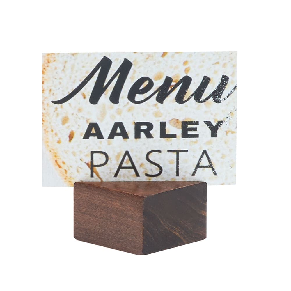 Cal-Mil 4013-78 Tabletop Menu Card Holder w/ Diagonal Slot- 1 3/4"W x 1 1/8"H, Walnut