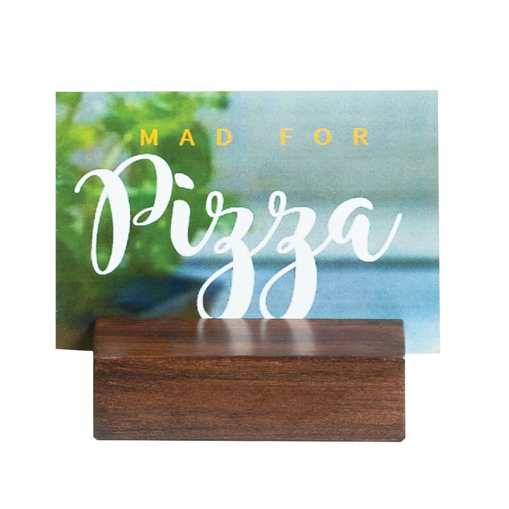 Cal-Mil 4014-78 Tabletop Menu Card Holder - 3 1/4"W x 1"H, Walnut