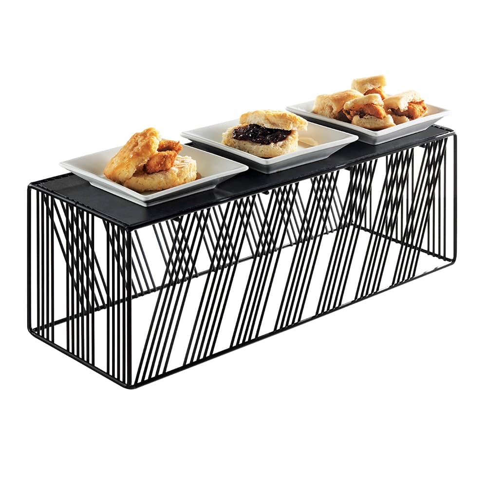 Cal-Mil 4103-7-13 Rectangular Display Riser - 20 1/8" x 7" x 7" - Iron Wire, Black