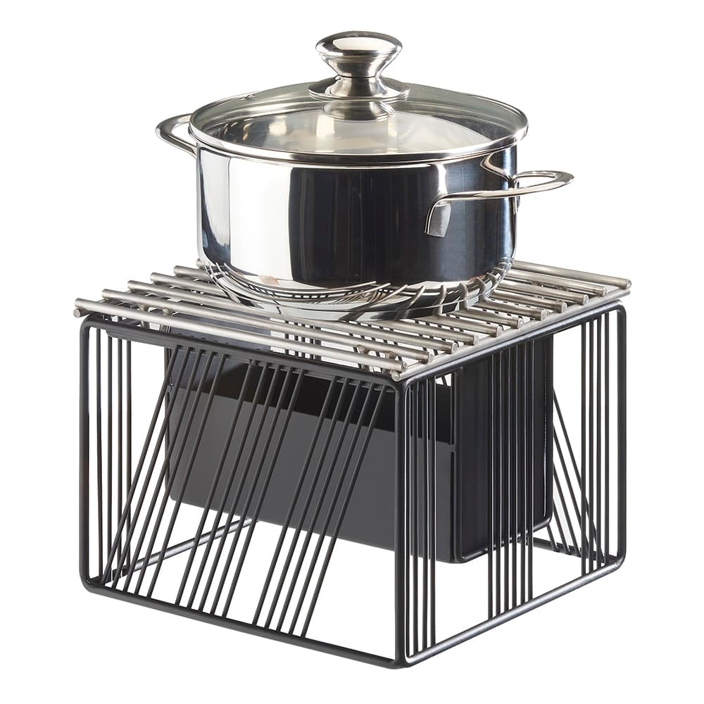 Cal-Mil 4106-13 10" Square Chafer Alternative - 7 1/2"H, Wire, Black