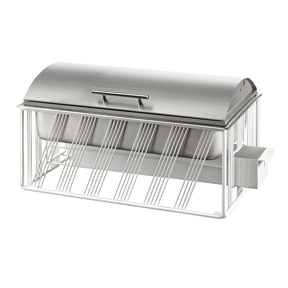 Cal-Mil 4113-15 8 qt Chafer w/ Hinged Lid - 22"W x 13 1/2"D x 12"H, White