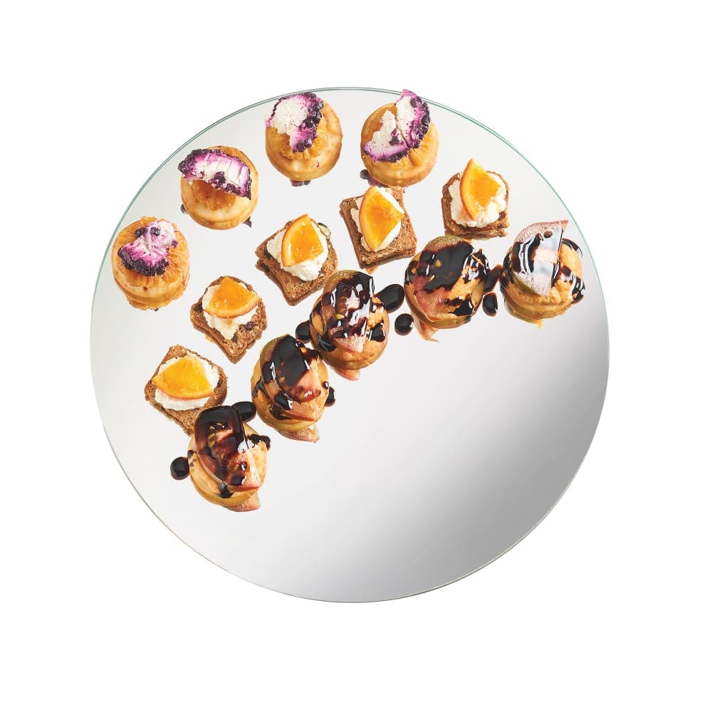 Cal-Mil 414-16 16" Round Display Tray - Acrylic, Mirror