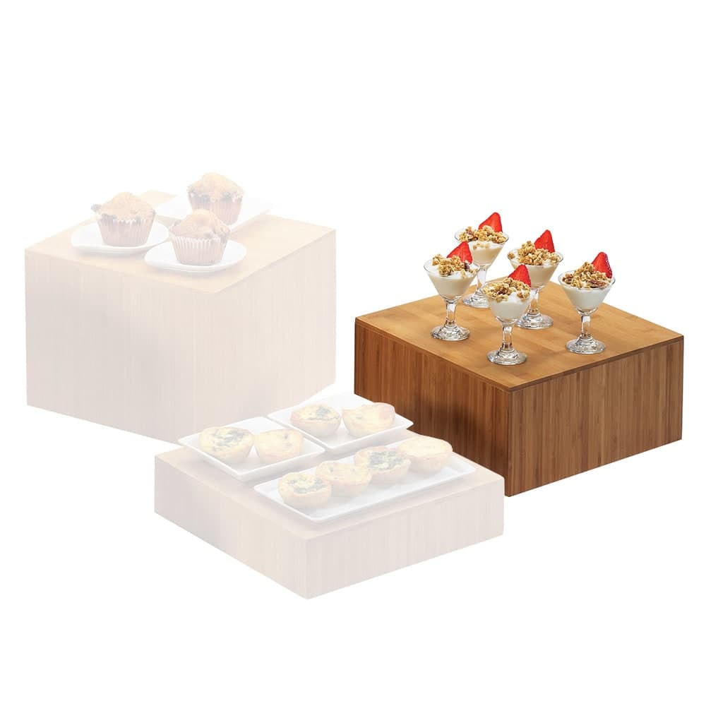 Cal-Mil 432-6-60 12" Square Bamboo Cube Riser, 6" High