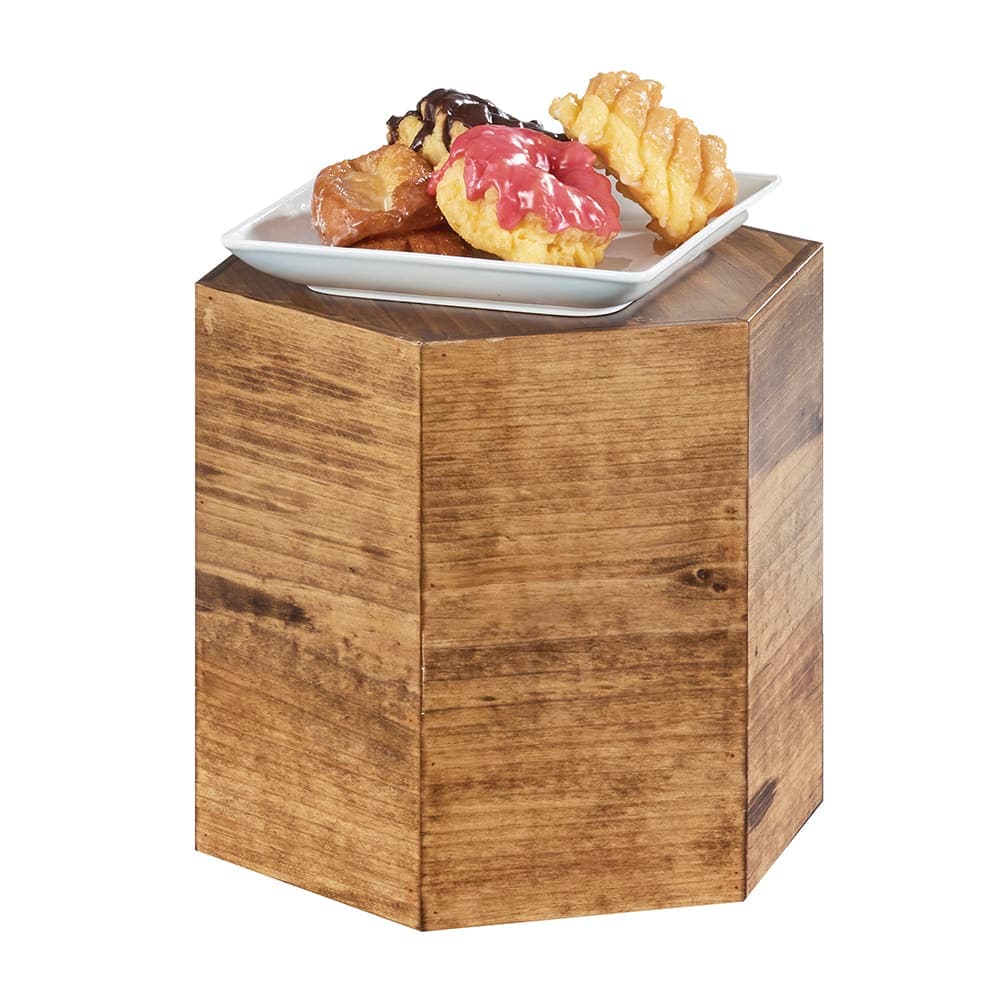 Cal-Mil 435-11-99 Hexagon Display Riser - 12"D x 11"H, Rustic Pine