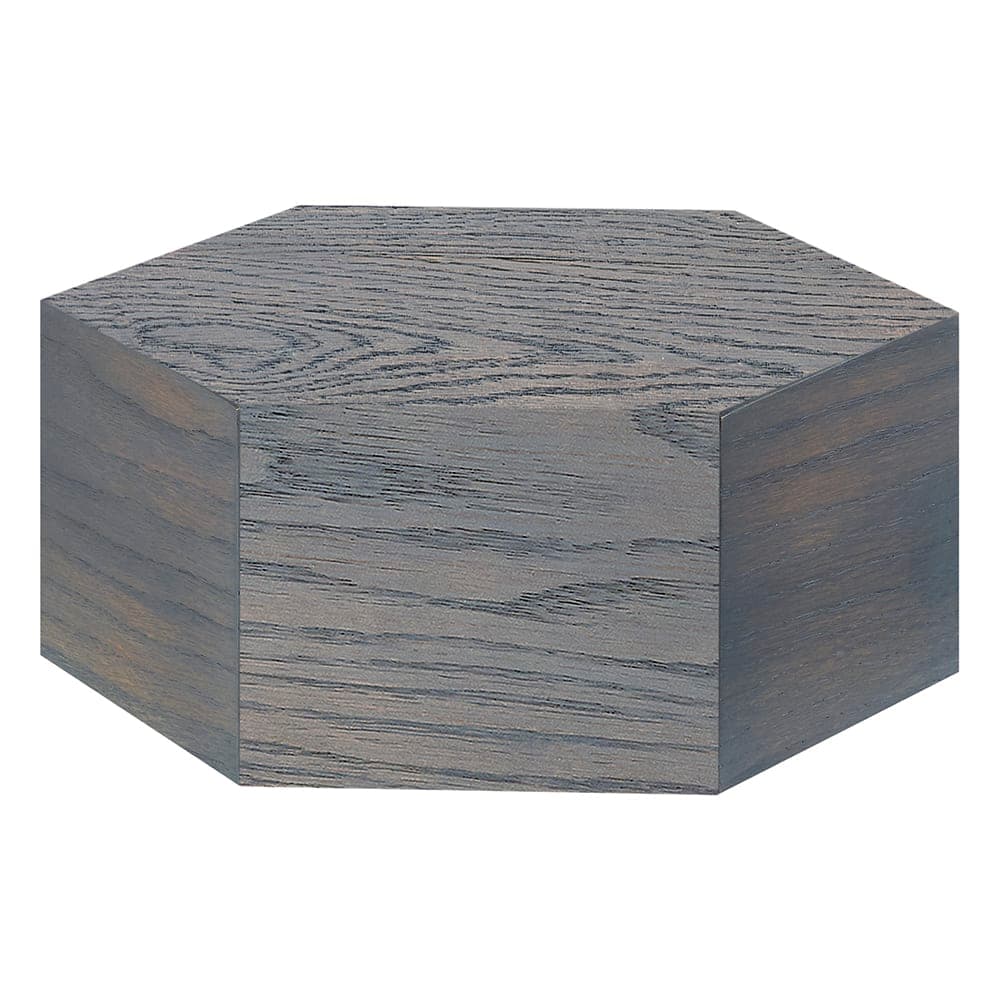 Cal-Mil 435-5-83 Hexagon Display Riser - 12"D x 5"H, Oak Wood, Gray