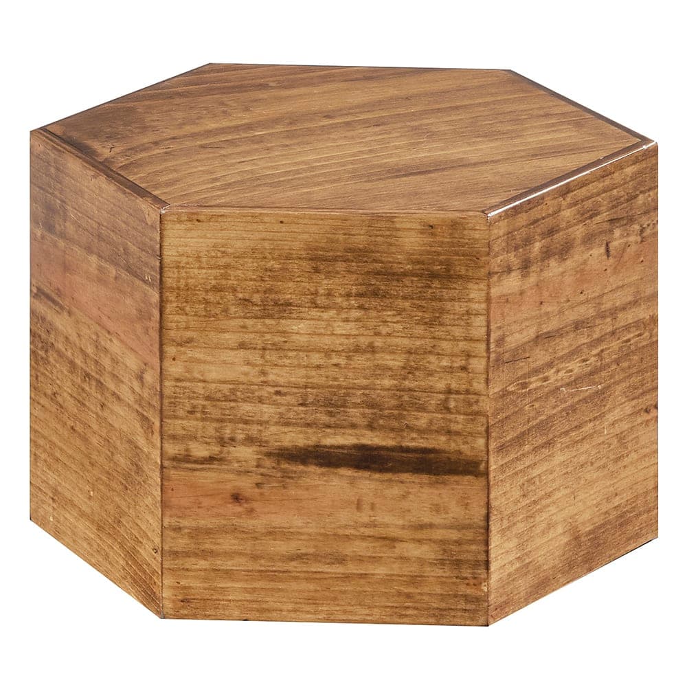 Cal-Mil 435-8-99 Hexagon Display Riser - 12"D x 8"H, Rustic Pine