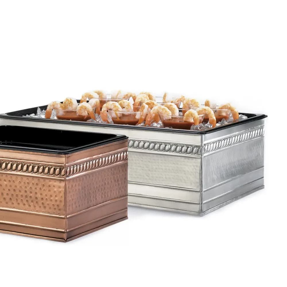 Cal-Mil 475-12 Housing Riser, 12" X 20 in, Includes Pan, Stainless Steel