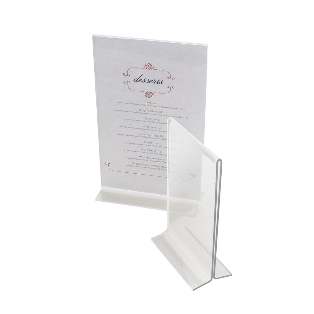 Cal-Mil 512 Tabletop Menu Card Holder - 4" x 6", Acrylic, Clear
