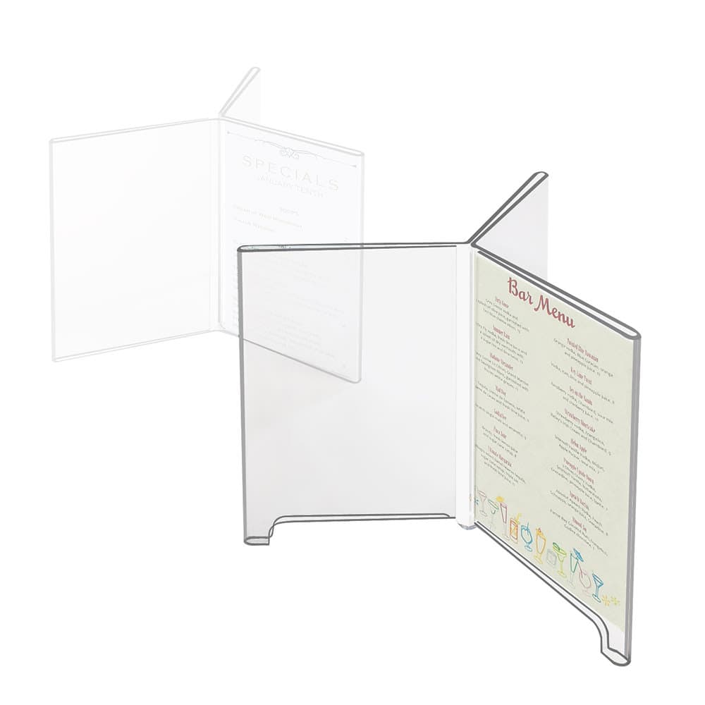 Cal-Mil 576 Six-Sided Tabletop Menu Card Holder - 4" x 6", Footed, Acrylic