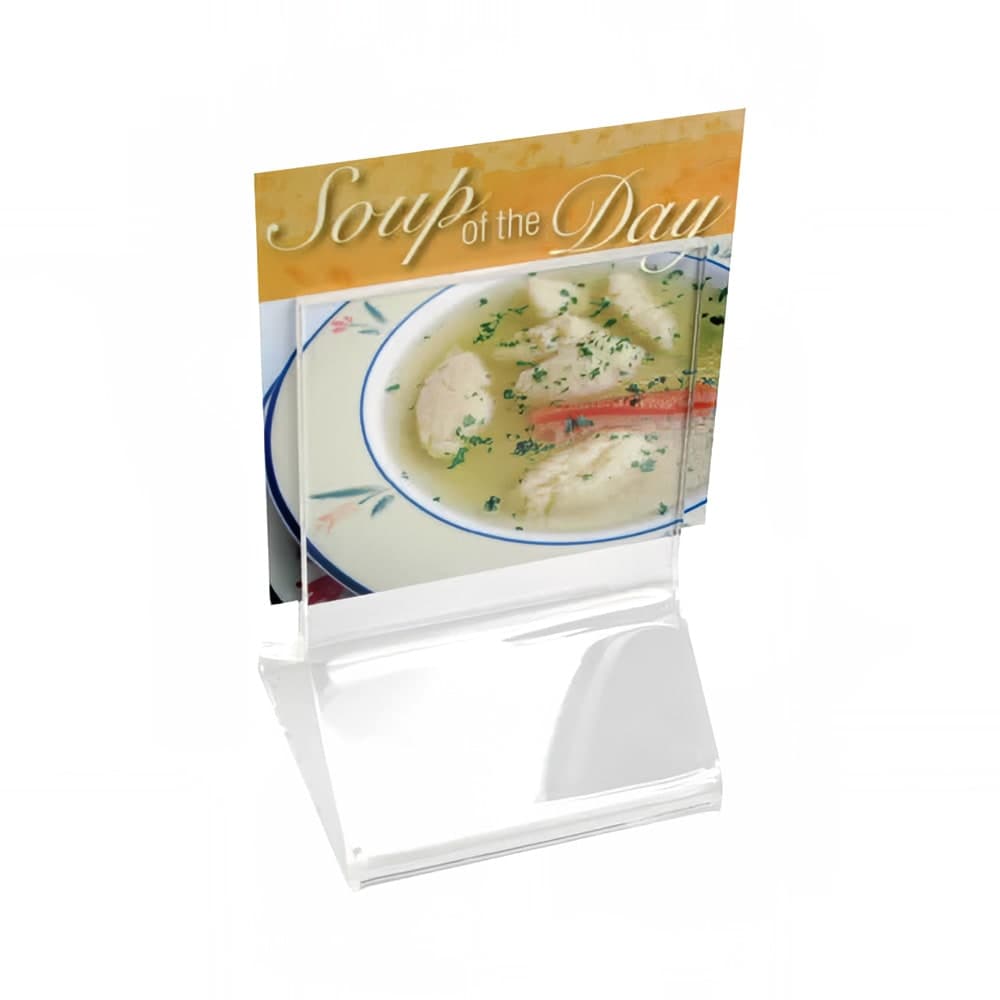 Cal-Mil 591 Tabletop Menu Card Holder - 2 1/4" x 2 1/4", Acrylic, Clear