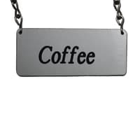 Cal-Mil 618-1 Hanging "Coffee" Sign w/ 24" Chain for Coffee Urns, Silver thumbnail 2